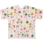 WAMI ARTのヲシテ文字いろいろ【桜花色ベース】 All-Over Print T-Shirt