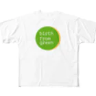 架空企業のTシャツ屋さんのback from green  フルグラフィックTシャツ