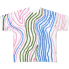 clareclaredoodleのWavy Wavy things フルグラフィックTシャツ