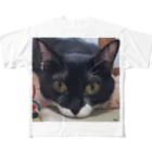 ねこのミリちゃんのじっと見つめるミリちゃん All-Over Print T-Shirt