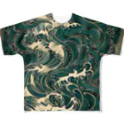 流水*ryu-sui@NFT AIartist/流浪人の彩波〜Ayanami〜Coloring Waves All-Over Print T-Shirt