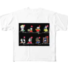 waka-kano artのワカちゃんカルタ〜読み札バージョンブラックb〜 All-Over Print T-Shirt