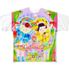 はいからヒストリカルSUZURI店の文化ちゃんとフランス姫 All-Over Print T-Shirt