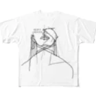 ツガイツツのヘビーヘヴン2 HEAVY HEAVEN　針金アート風イラスト　モノクロ All-Over Print T-Shirt