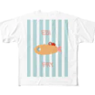 じんねこショップのエビフライじんたん（文字あり） All-Over Print T-Shirt