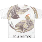 satoshiomuraの【KAMON by seibi】bird 尾長鳥 All-Over Print T-Shirt