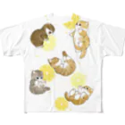 mofusandのレモンソーダにゃん All-Over Print T-Shirt