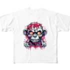 Vasetti_pressのゾンビ猿 フルグラフィックTシャツ