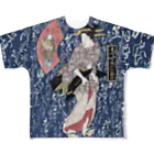 PALA's SHOP　cool、シュール、古風、和風、の和風　浮世絵 「渓斎英泉 」美人画　□ All-Over Print T-Shirt