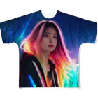 僕は大丈夫のショップのneon hair girl #08 All-Over Print T-Shirt