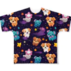 Vasetti_pressの可愛い犬の柄 All-Over Print T-Shirt