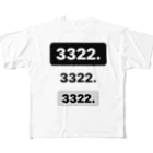 ゆめかわ、ふわふわ、めんへら、ものくろの3322.3322.3322 All-Over Print T-Shirt