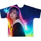 僕は大丈夫のショップのneon hair girl #12 フルグラフィックTシャツ