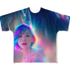 僕は大丈夫のショップのneon hair girl #15 フルグラフィックTシャツ