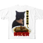 ケチャマスグレーズドの臭豆腐猫 フルグラフィックTシャツ