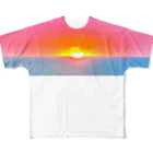 Cafe Lounge & Library pratimākrrm cĥā -ゆるやかな彫刻-のゆるやかなSUNSET フルグラフィックTシャツ