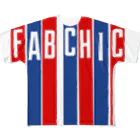 fab chic ファブシックのトリコロールfab chic フルグラフィックTシャツ