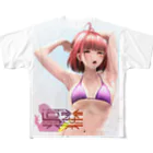 KUREHA_VRTenniGirlの2023夏のバーチャル転移少女フルグラTシャツ♥ フルグラフィックTシャツ