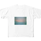 へいこうかんかくの水色とピンクの夕焼け フルグラフィックTシャツ