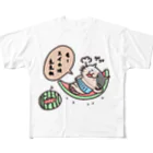 ひよこ男爵とまだむにゃんのすいかだにゃん フルグラフィックTシャツ