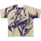 よるのみずべの亥の獅子と魔女 All-Over Print T-Shirt