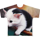 みどりの森の猫 フルグラフィックTシャツ