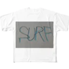 SURF810のSURF 文字(青影) フルグラフィックTシャツ