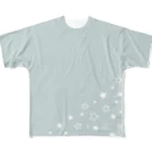 redpigsssssのSTAR LIGHT Tシャツ ブルー フルグラフィックTシャツ