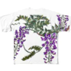 JapaneseArt Yui Shopの藤 フルグラフィックTシャツ