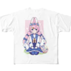 ぱすたてるかるぼのイースターラビット All-Over Print T-Shirt