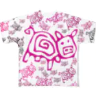 Realm of Ramblesの豚（ホットピンク） All-Over Print T-Shirt