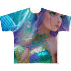 💖宇宙整体♪🌈♪こころからだチャンネル♪💖の mermaid  LARA フルグラフィックTシャツ