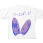 SURF810のサーフボード柄【紫系パープル蝶々】 All-Over Print T-Shirt