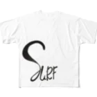 SURF810の手描きSURF文字♡黒/Black フルグラフィックTシャツ