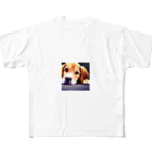 アート・ウィズ・スタイルのおっとりワンちゃん All-Over Print T-Shirt