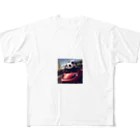 Shiba_IncのPanda driving a car（車を運転するパンダ） All-Over Print T-Shirt