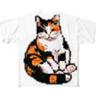 スタートライフ！のトリコロールドットキャット フルグラフィックTシャツ