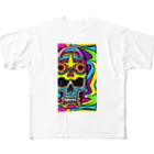 jack_and_beanのヘビーメタルでロックなスカル All-Over Print T-Shirt