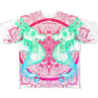 ﾈﾓﾌｨﾗのタツノオトシゴ 曼荼羅 白 All-Over Print T-Shirt