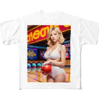 ボウリング アートショップのBowling 90's  Girl All-Over Print T-Shirt