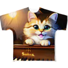 kitten pianistの子猫ピアニスト-1 フルグラフィックTシャツ