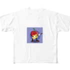 satomatoのイラストのギターを弾くトマトくん フルグラフィックTシャツ