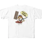 楽猫楽描しげ屋のにゃんことそろばん All-Over Print T-Shirt