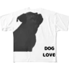 DOG LOVERのDOG LOVER（パグ） All-Over Print T-Shirt