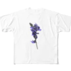 dandelionのシジミチョウとラベンダー フルグラフィックTシャツ
