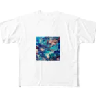 【抽象画】melty moon【フルイドアート】の宙境Ⅱ フルグラフィックTシャツ