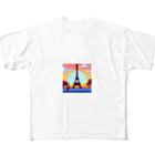 shibasannのフランスの風景のピクセルアート All-Over Print T-Shirt