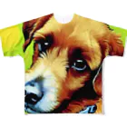 ハッピー・ディライト・ストアの見つめる愛犬 All-Over Print T-Shirt