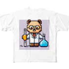 ネコピコshopの科学者猫 フルグラフィックTシャツ