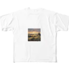 山のお散歩屋さんの朝の太陽グッズ フルグラフィックTシャツ